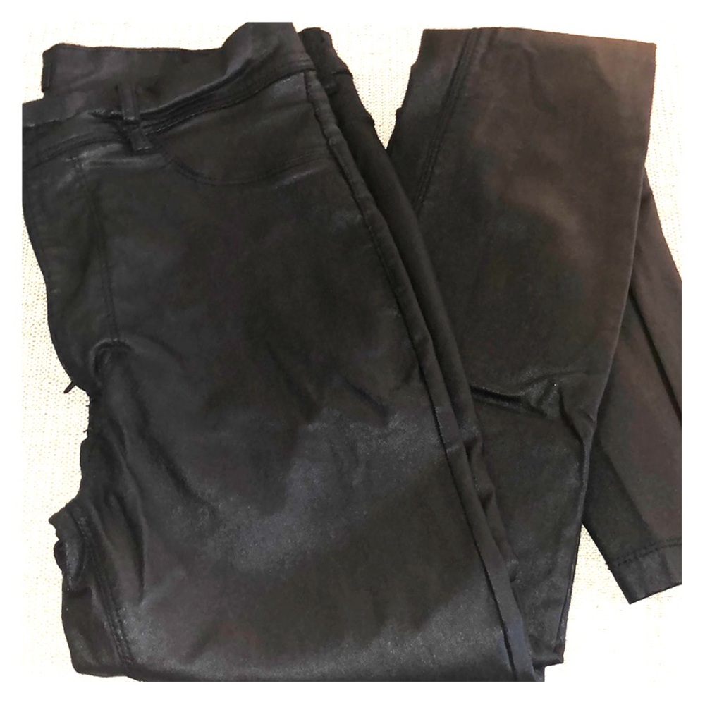 Shinestar Black Strechy Leather Pants